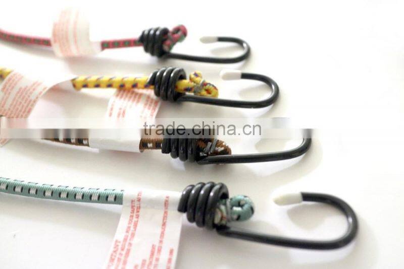 8mm x 600mm LUGGAGE STRAPS BUNGEE CORD ELASTICS, High quality colorful polyester elastic luggage rope, bungee cord with hooks fo