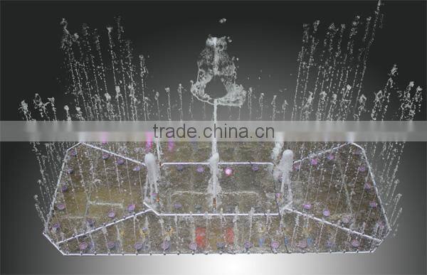 Stainless steel musical fountains with skip mode,gradual up/down or change by music