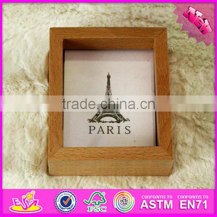 2016 hot sale baby wooden mini photo frame, most popular kids wooden mini photo frame W09A054