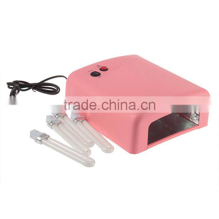 36W UV Nail Art Lamp Gel Curing Tube Light Dryer 220V Pink UV Lamp Nail