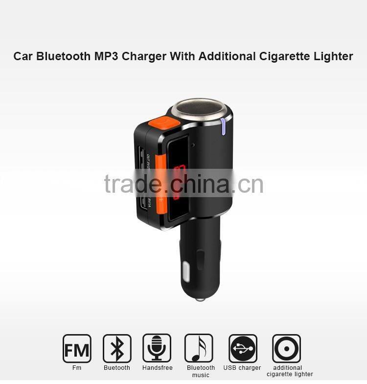 Dual USB Auto Car Charger kit with Wireless Bluetooth Hands Free Calling speaker MP3 Player FM Transmitter cigar lighter