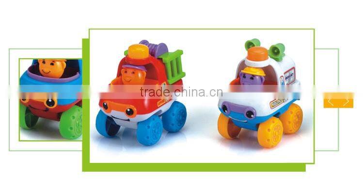 Hot sale plastic cartoon car set pull back ambulance toys
