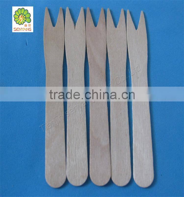 disposable birch wood fruit fork