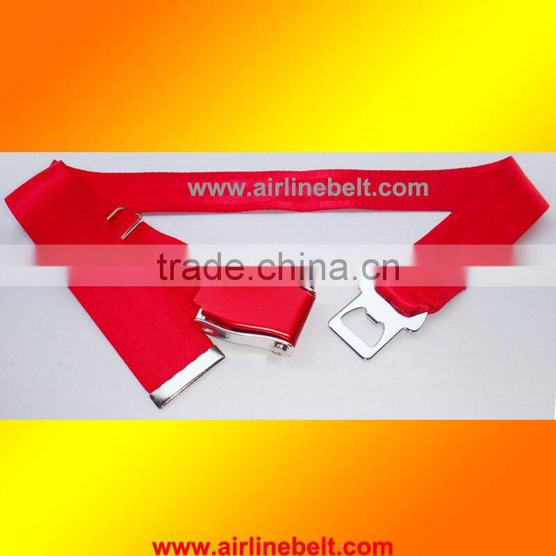Various colors airplane belt with metal end pieces/Beer bottle opener