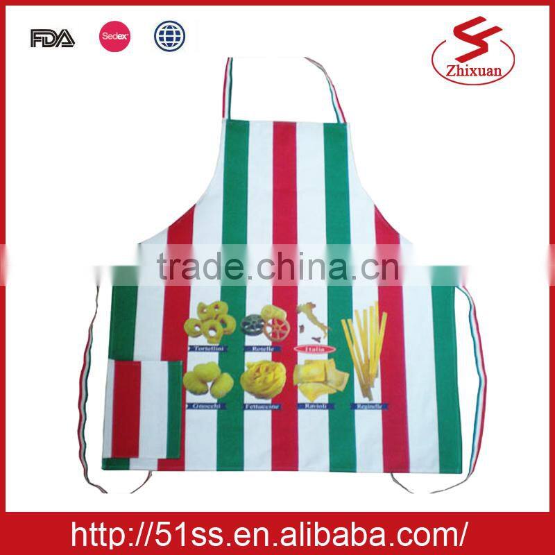 Italy striated cotton apron for cooking