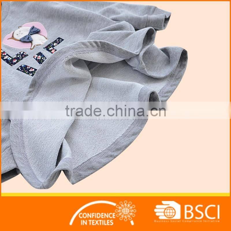 2-8 Y Custom Design Long Sleeve Girls Shift Dress Spring/Autumn Fleece Dress