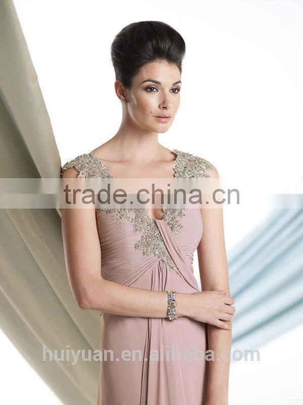 new style chiffon beaded off shoulder wedding&night dress