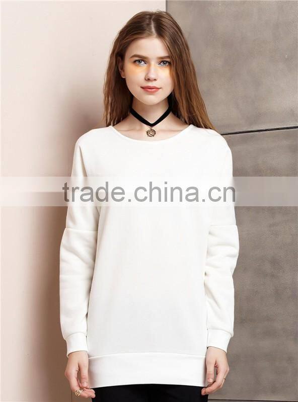 European style fashion print custom letters long sleeve fleece joker contracted comfortable hoodie top for women