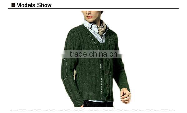 Cable Knit Handmade Wool Man Cardigan Sweater