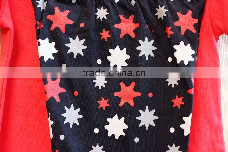 Wholesale Latest Design Baby Girls 2 Pcs Set Knitted Short Sleeve Top and Long Pant Summer Clothing Set TP-7719