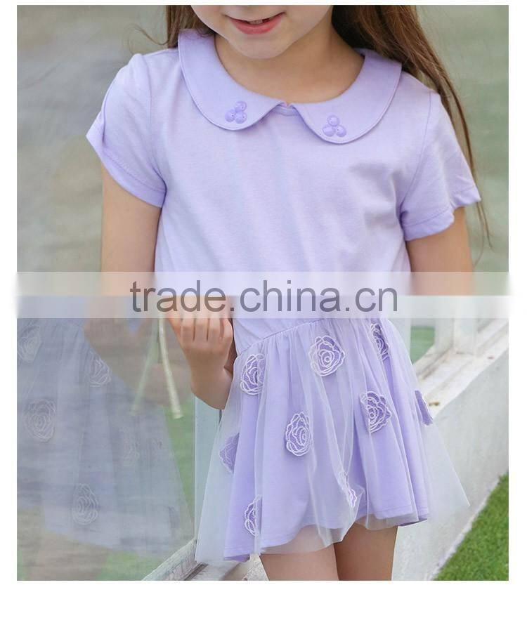 OEM 2017 Summer Baby Princess Party Knitted Dress For Baby Girl Summer Dress T16313
