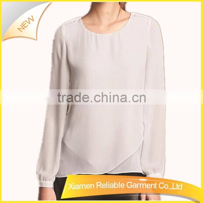 White Pure new model plain chiffon shirt