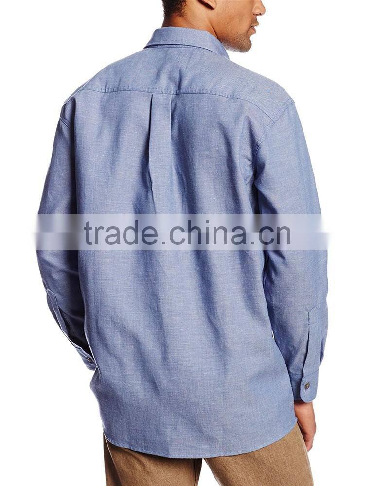 2017 hot sell new design men's twill long sleeve shirts wholesale
