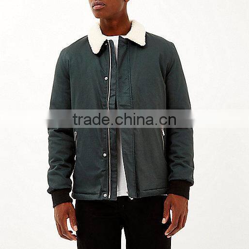 2015 Winter OEM Men's Wholesale Factory Fur Collar Zip Up Coats