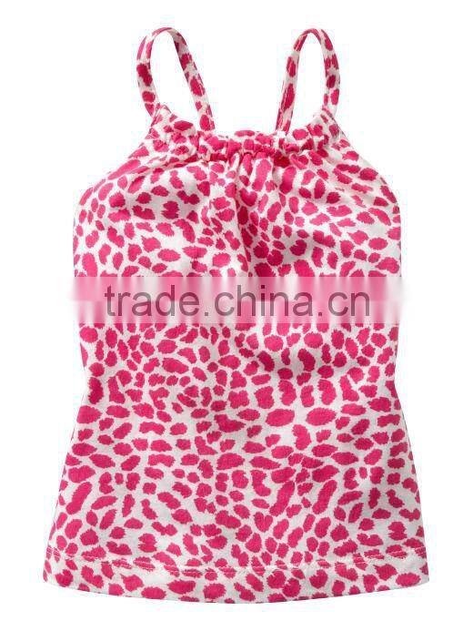 GIRLS ALLOVER PRINTED TANK TOP WITH RUFFLED LAYER