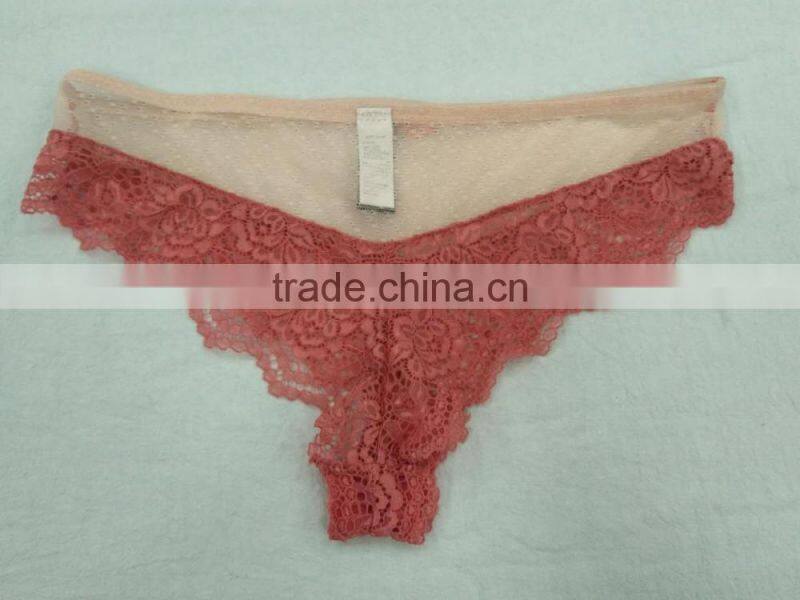 Wholesale ladies' sexy fancy panty thong sex lace g-string young girls thong underwear nylon panties for girl