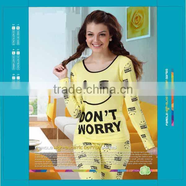 Smile face fashion women long johns