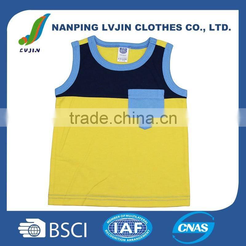 Direct sale cute patterns cotton blank baby vest kids sleeveless t shirt