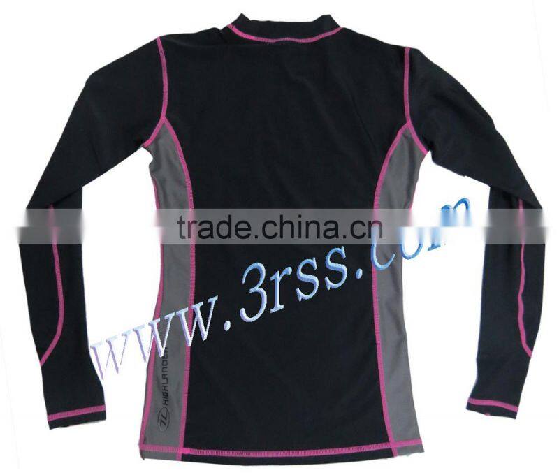 women long sleeve printed custom rash guard with UPF50+