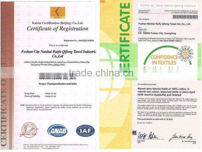 Children bamboo towel with safe quality and Oeko-tex standard 100 certificate