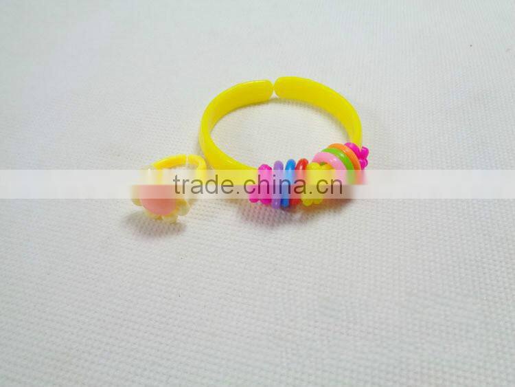 Fashion Plastic Bracelet Ring Set Jewelry Set for Kids-Bracelet+ Ring Set for Children's Day and Girls