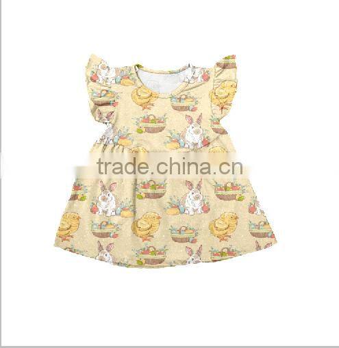 Bunny with chick smocked bishop dress for Easter