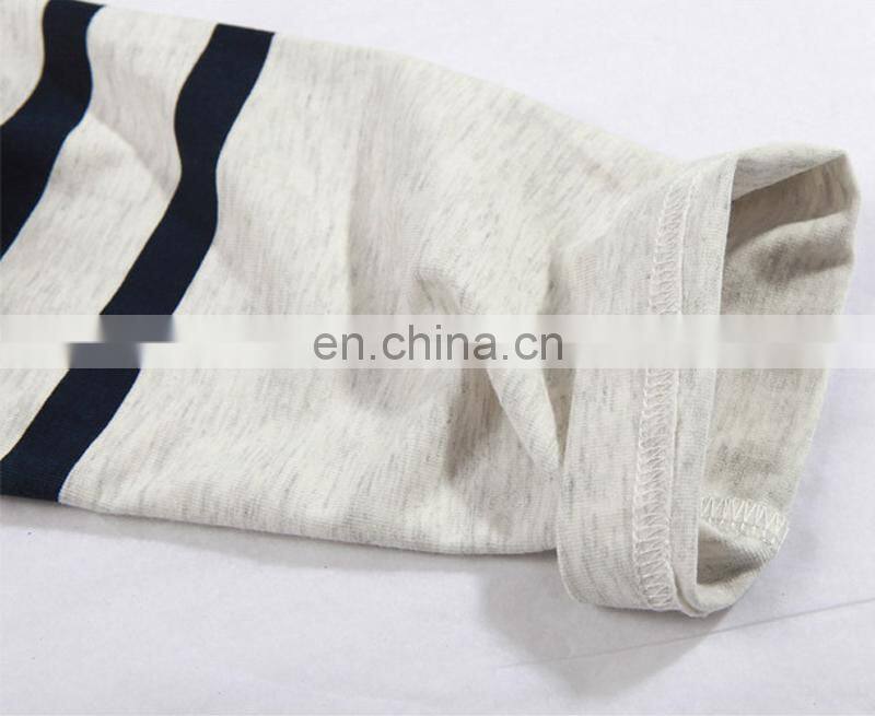 Men's new casual stripes round collar long sleeve wholesale T-shirt