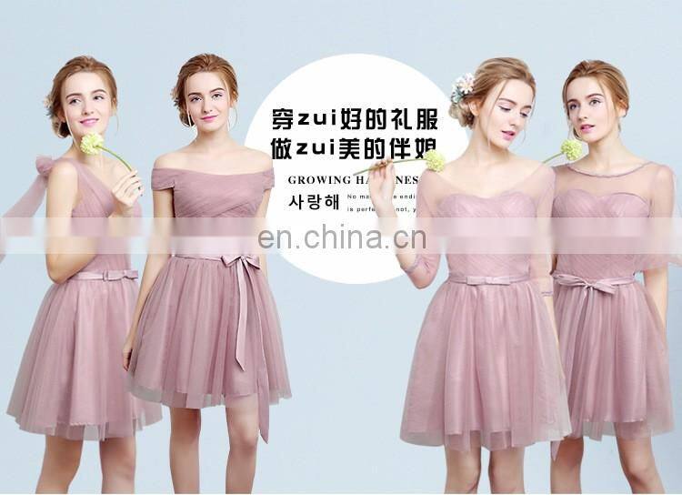 HS1612 Knee Length Short Cheap Wedding Bridesmaid Dress 2016 Custom Made 100% Real Images