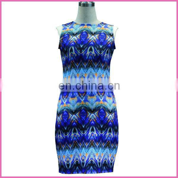 round collar sexy women dress without sleeve