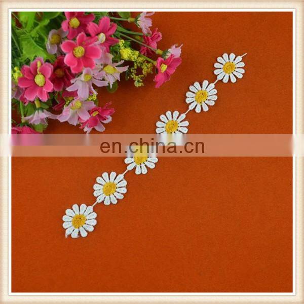 Hot sale cheap crochet sunflower lace decorative motif lace trims for chocker/garment