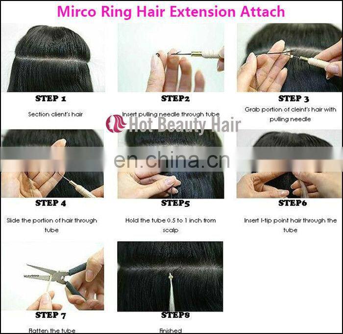 human hair extensions easy loop micro ring offer many colors for customers' choices