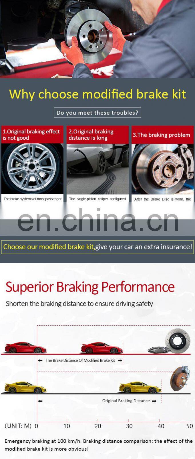 IFOB Good Quality 16 Inch Front Wheel Brake Caliper Modified Brake Kits For Toyota Corolla 2013- ST-08