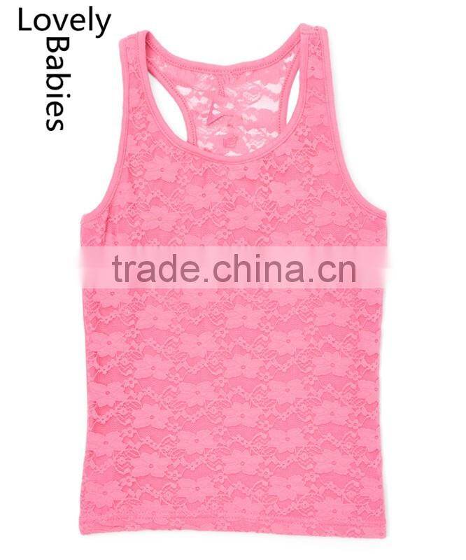 Designer western tops images girls fancy cotton lace front tank top