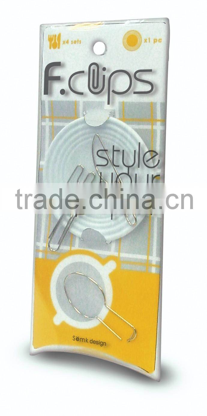 Novelty aluminum funny fruit metal paper clip with clip holder