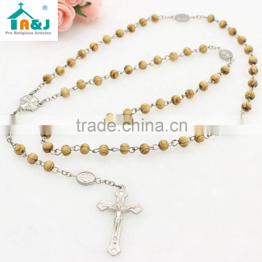 Nature Wood Beads Rosary Prayer Rosary