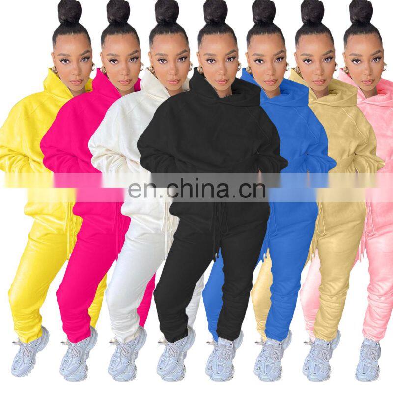Customized women's fashion spring hooded suit sportswear 2 piece set of women's clothes