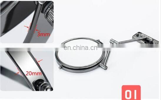 2 sides led lighted wall-mounted extendable girls' makeup mirror