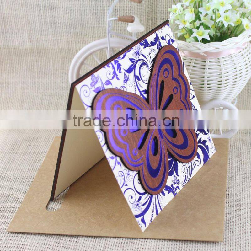 Top Quality Animal Theme Royal Butterfly Wedding Invitation Card Stock