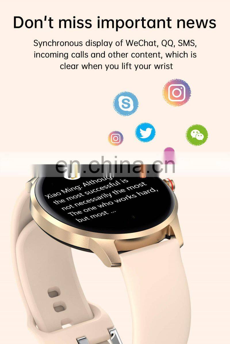 LW29 Women Men Smart Watch Message Reminder Sleep Monitoring Music Player Exercise Heart Rate Smart Watch Round Shape
