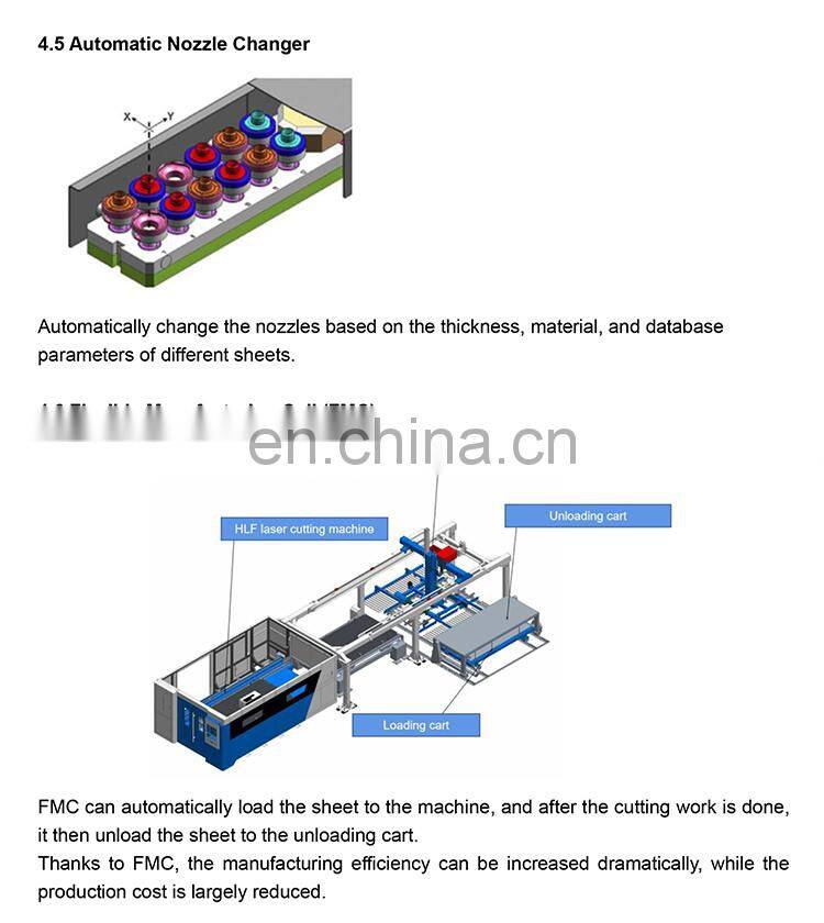 T&L Brand High Speed 3kw Fiber laser cutting machine price with Auto nozzle change