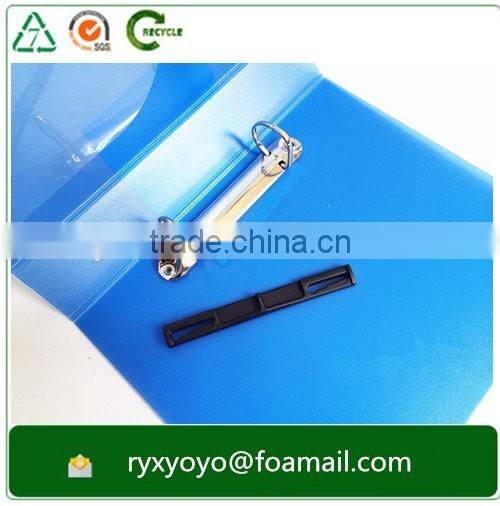 office stationary a4 size pp hard plastic 2 D metal clip file folder