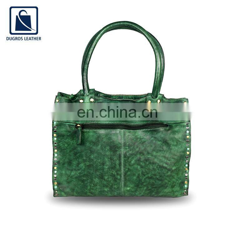 Vintage Style Modern Custom Genuine Leather Handbag for Women