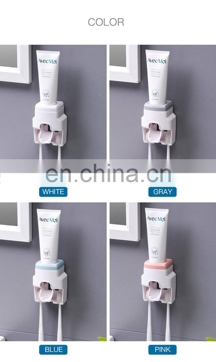 Creative Wall Mount Automatic Toothpaste Dispenser Bathroom Accessories Waterproof Lazy Toothpaste Squeezer Toothbrush Holder
