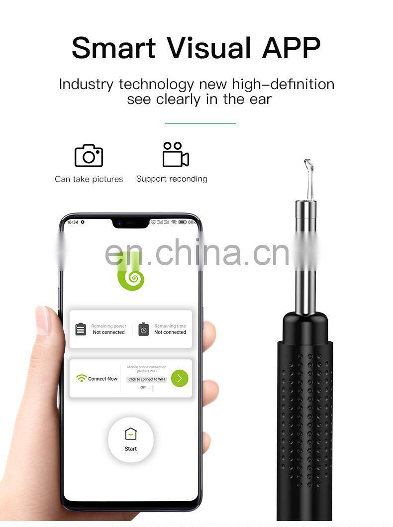 Ear Otoscope Wifi Endoscope Visual Ear Clean Tool Mini Digital Otoscope With Video Camera Mobile View Ear Wax Removal Tool