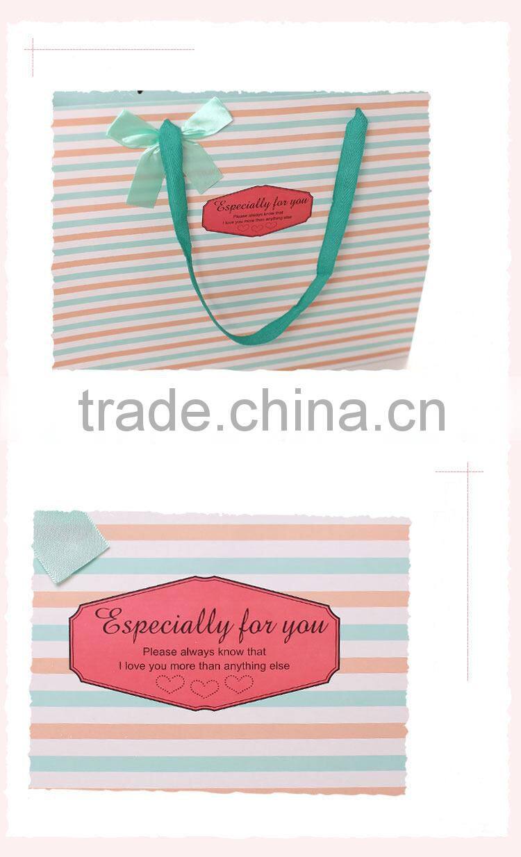 colorful stripe big paper carrier bag