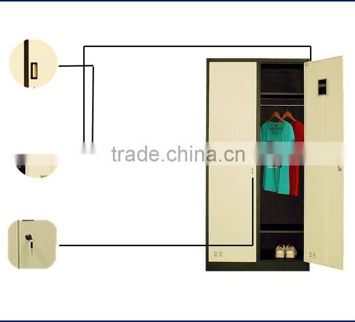 2016 New Arrival Bedroom Closet Sunmica 2 Swing Doors Designs For wardrobe Cheap Metal Wardrobe Closet