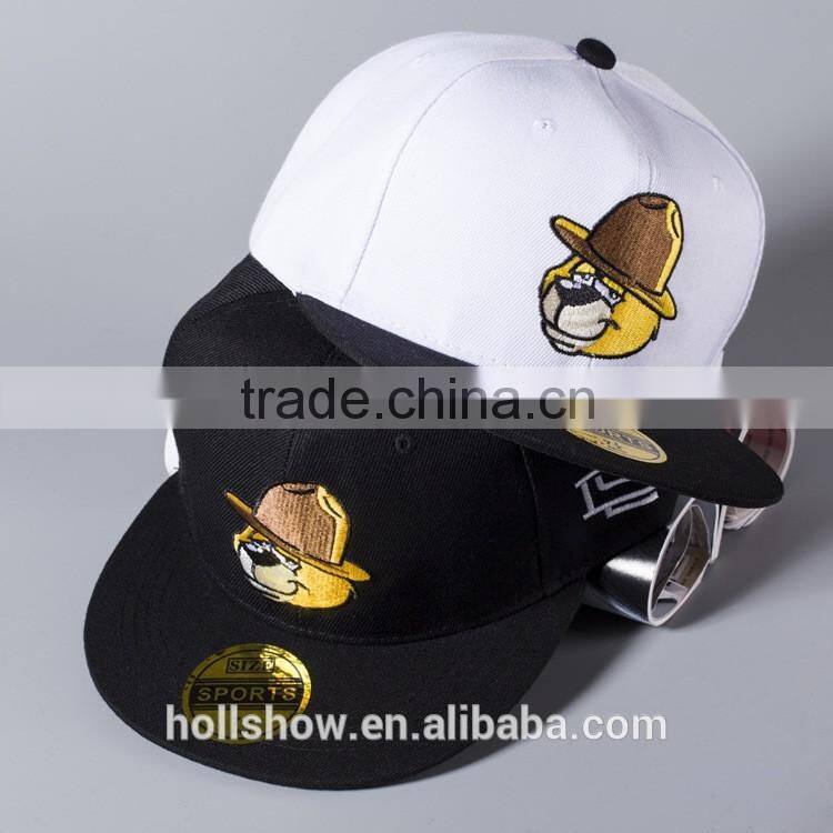 New Popular Cute Cartoon Bear Head Embroidery Unisex Men Women Custom Snapback Caps