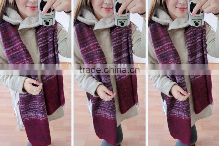 New Arrvial Winter Fashion Woman Long Striped Wool Knitted Scarf