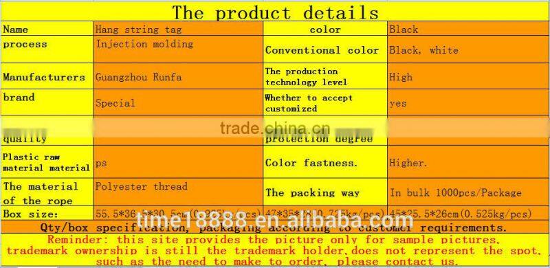 plastic hang tag cord Lock Seal Tags for garment and bag