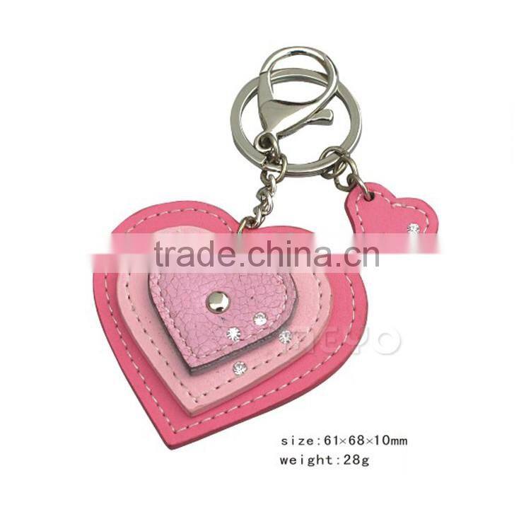 Creative leather metal cartoon key ring for key decoration